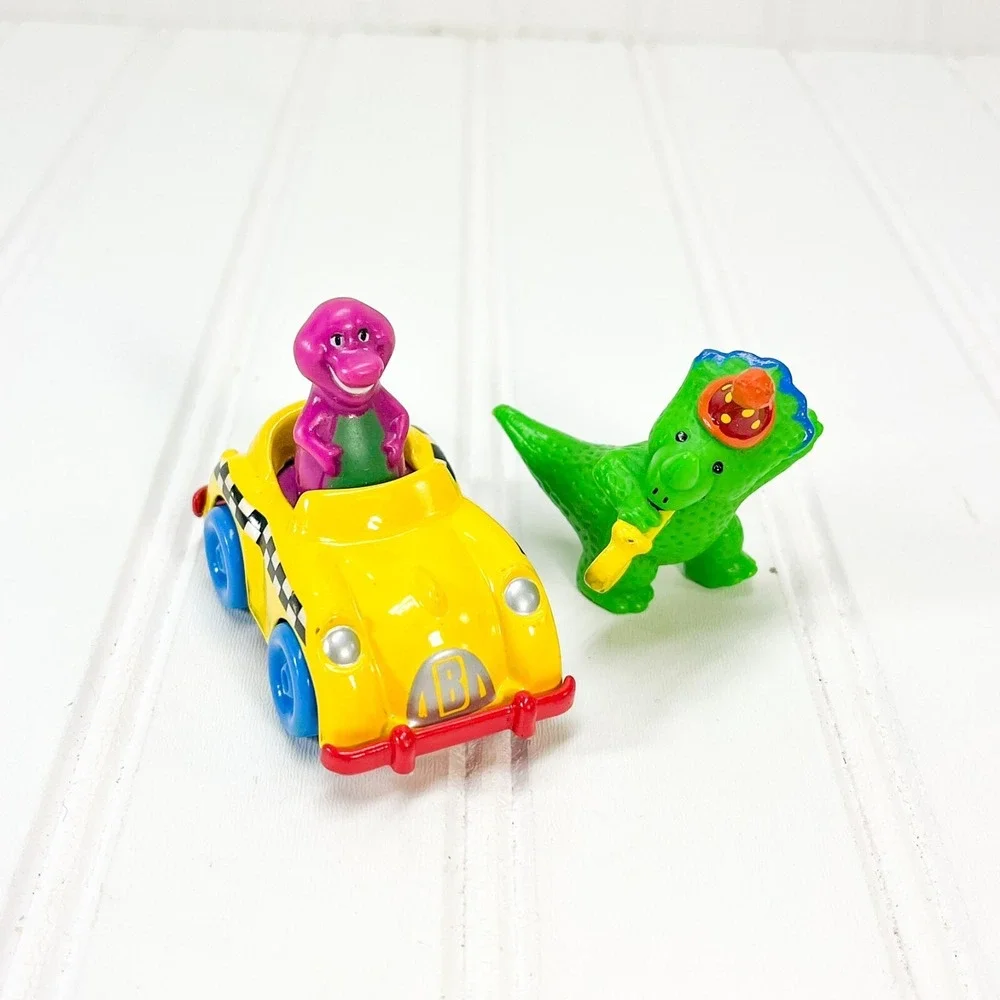 Vintage Barney & Friends Vehicles Purple Dinosaur Driving‎ Taxi Cab Diecast Car